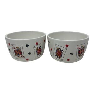 Luminac Card Party Set of 2 All Purpose Bowls 5”x4” Vintage